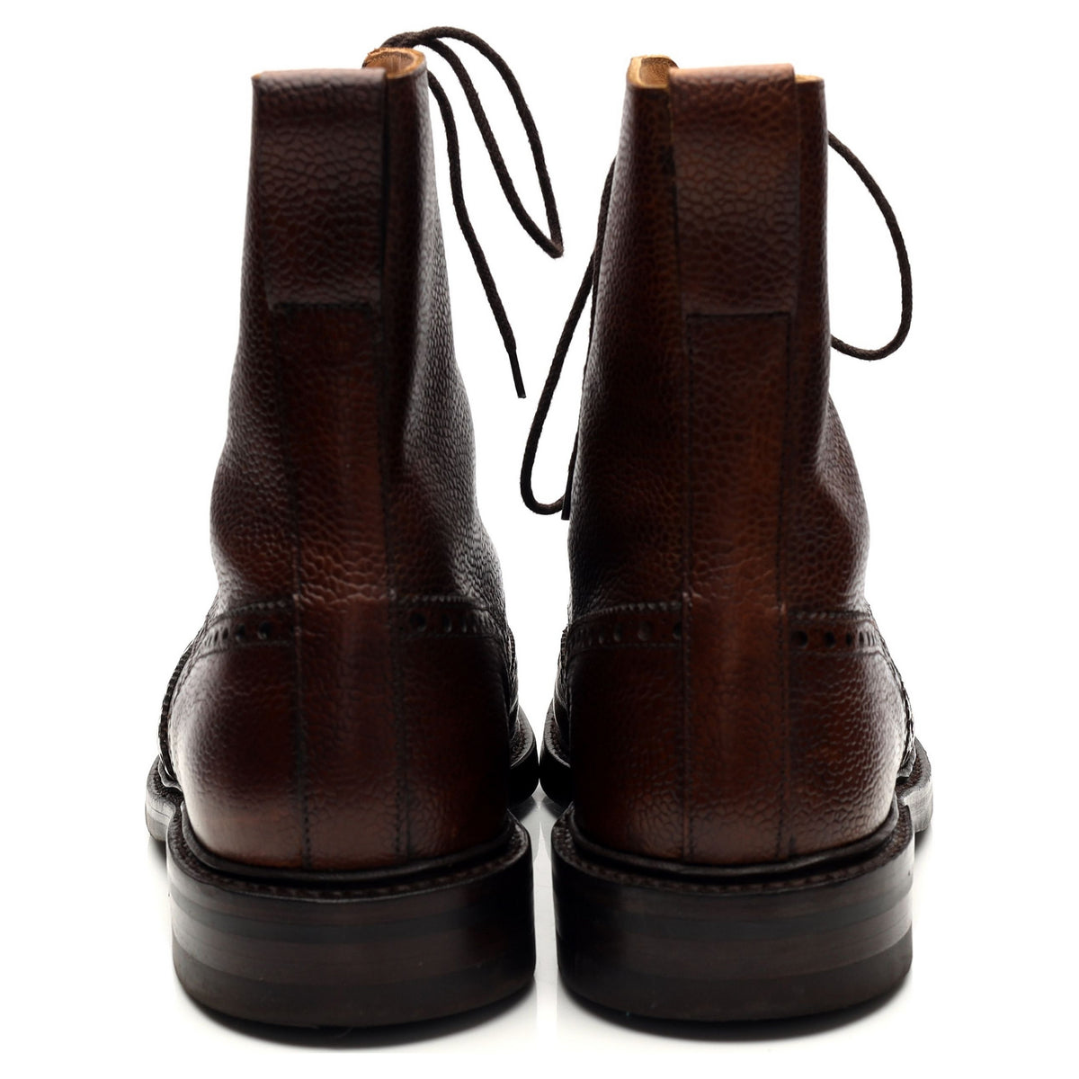 &#39;Harry&#39; Brown Grain Leather Boots Brogues UK 8.5 F