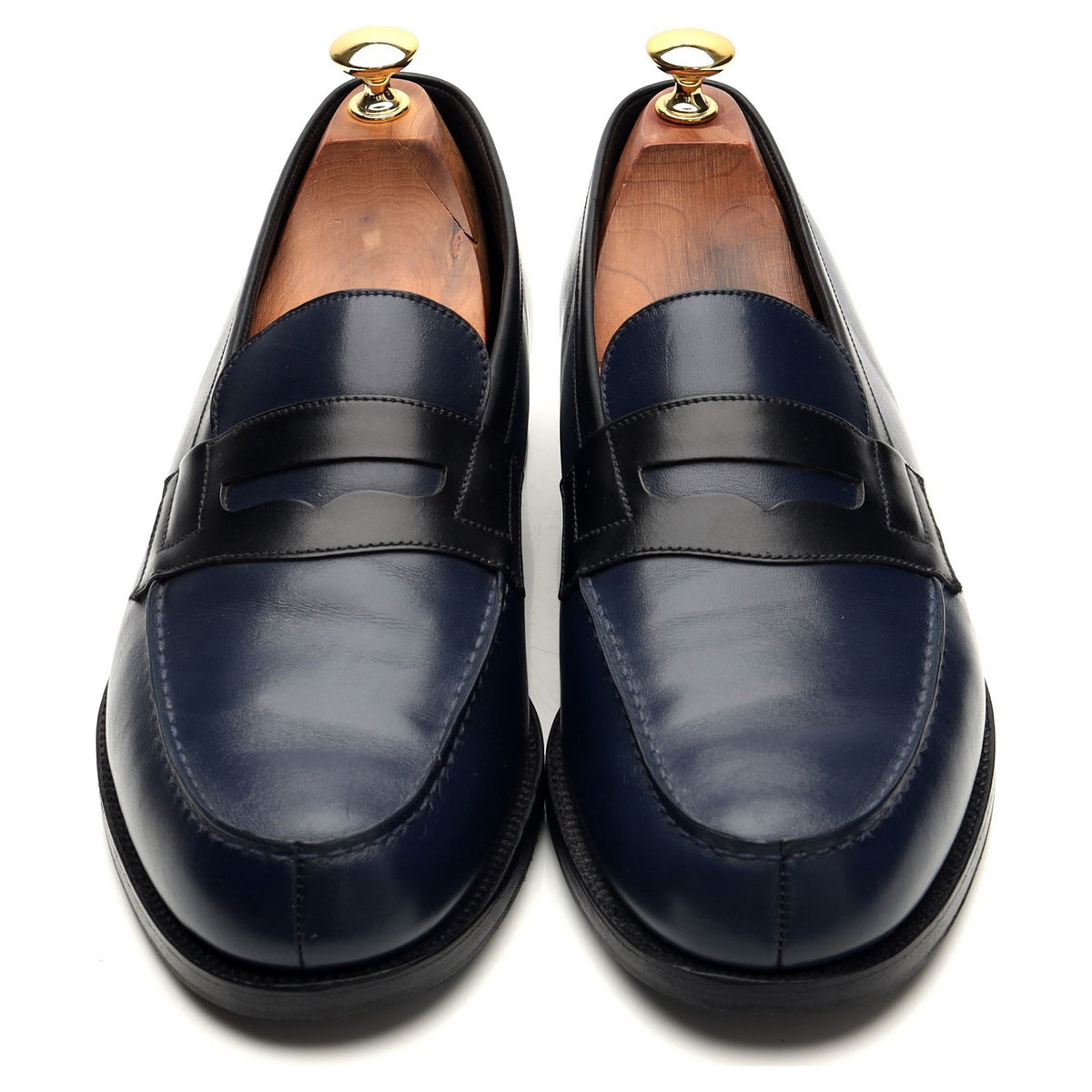 &#39;180 Mocassin&#39; Navy Blue Leather Loafers 9 D UK 10