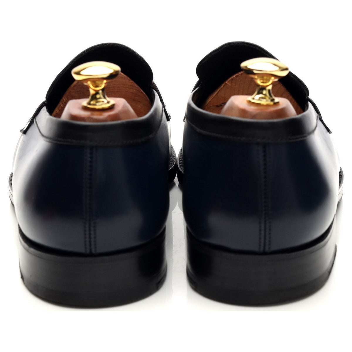 &#39;180 Mocassin&#39; Navy Blue Leather Loafers 9 D UK 10