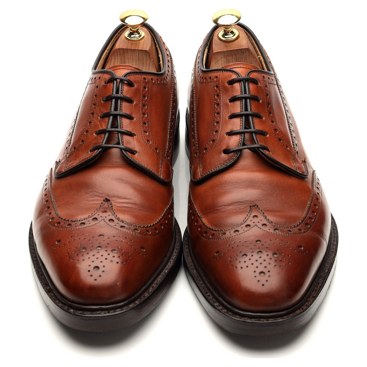 &#39;Grafton&#39; Tan Brown Leather Derby Brogues UK 8.5 G