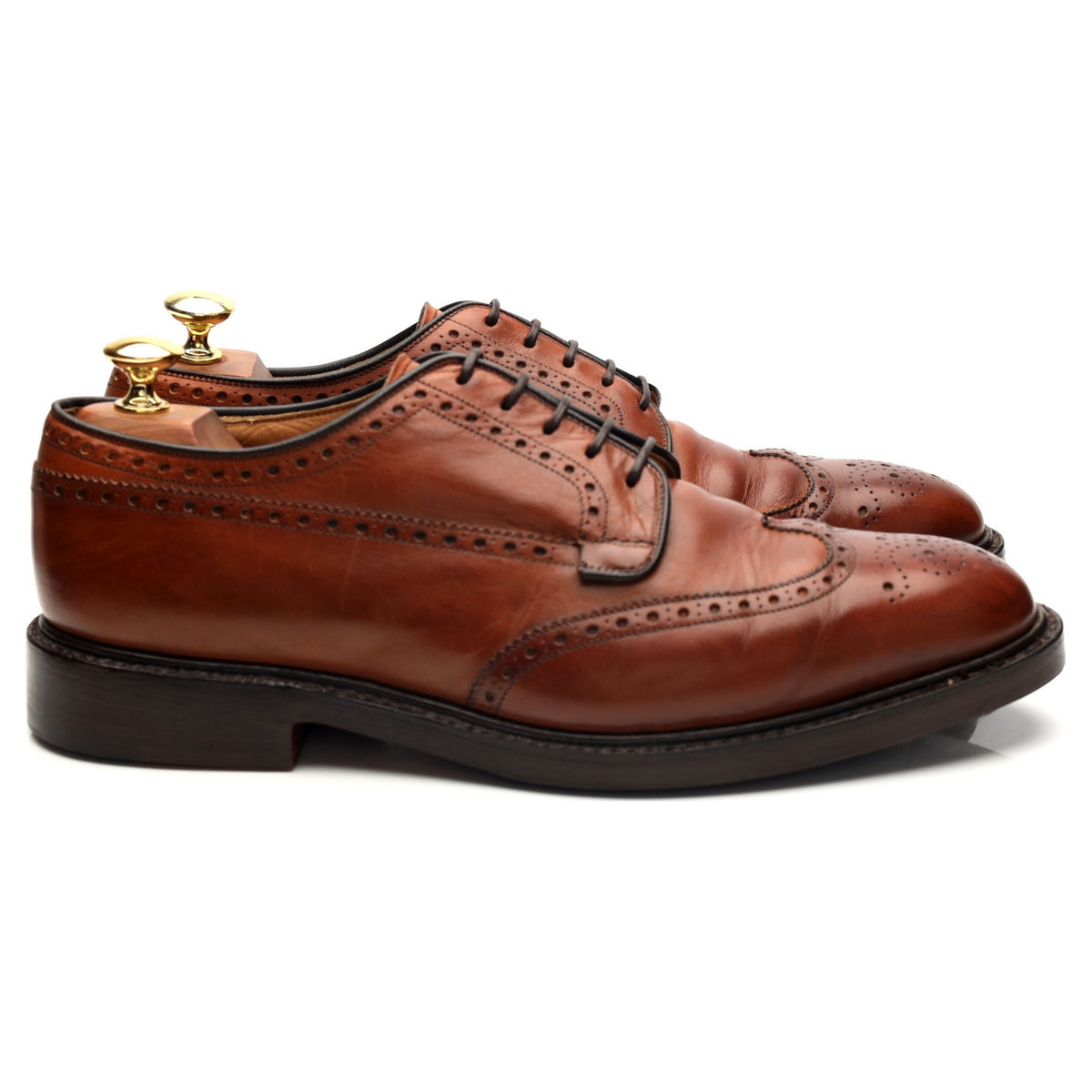 &#39;Grafton&#39; Tan Brown Leather Derby Brogues UK 8.5 G