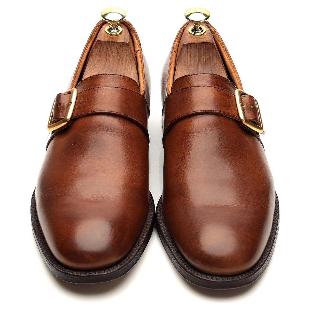&#39;Westbury&#39; Brown Leather Monk Strap UK 7.5 F