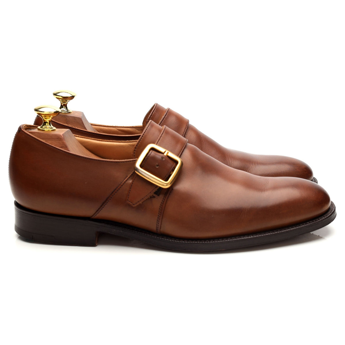 &#39;Westbury&#39; Brown Leather Monk Strap UK 7.5 F
