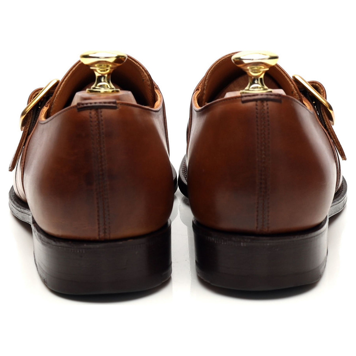 &#39;Westbury&#39; Brown Leather Monk Strap UK 7.5 F