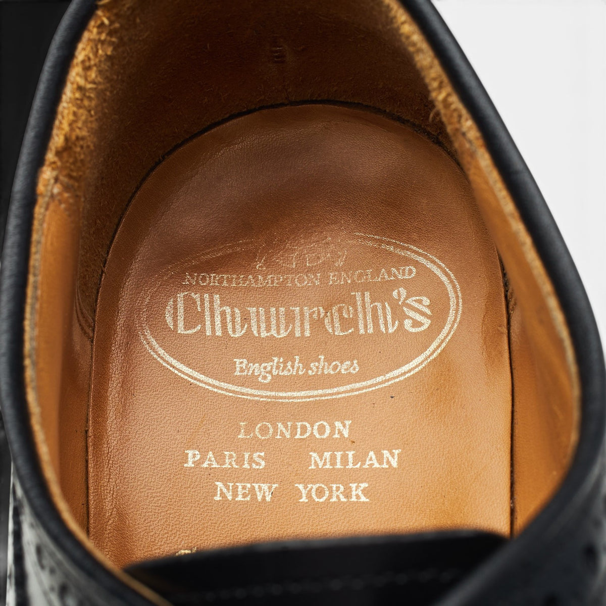 'Grafton' Black Leather Derby Brogues UK 6 F