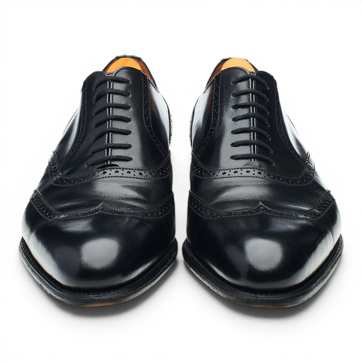 '528' Black Leather Oxford Brogues 8 E UK 8.5