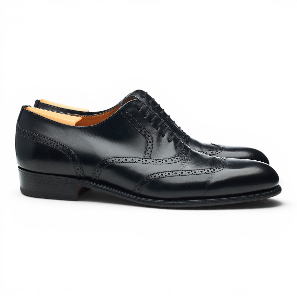 '528' Black Leather Oxford Brogues 8 E UK 8.5