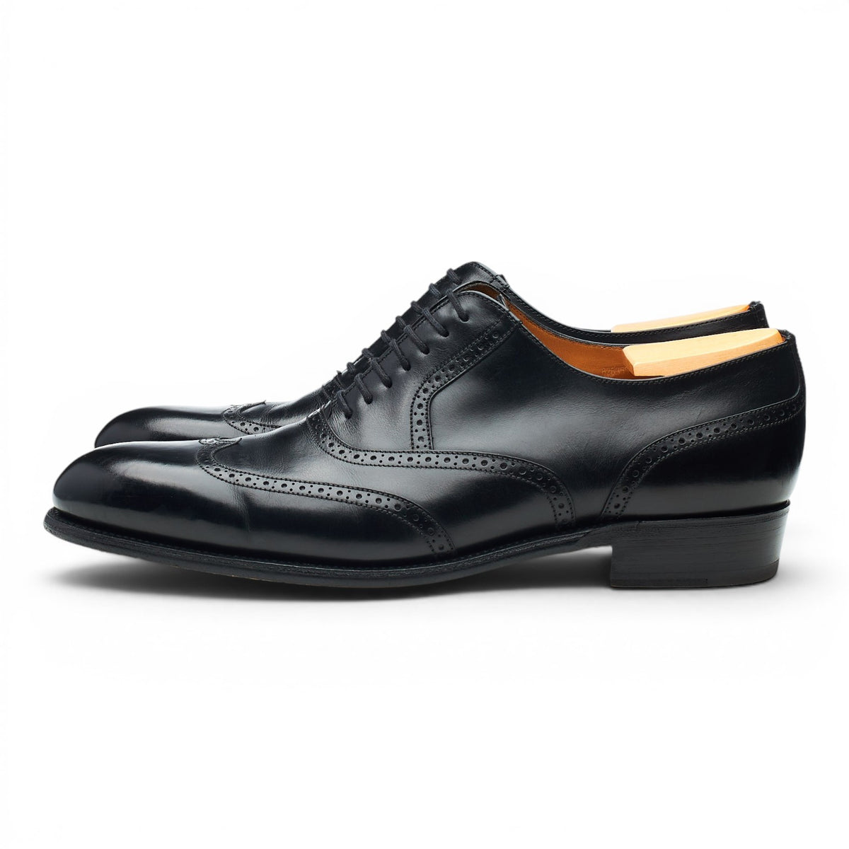 '528' Black Leather Oxford Brogues 8 E UK 8.5