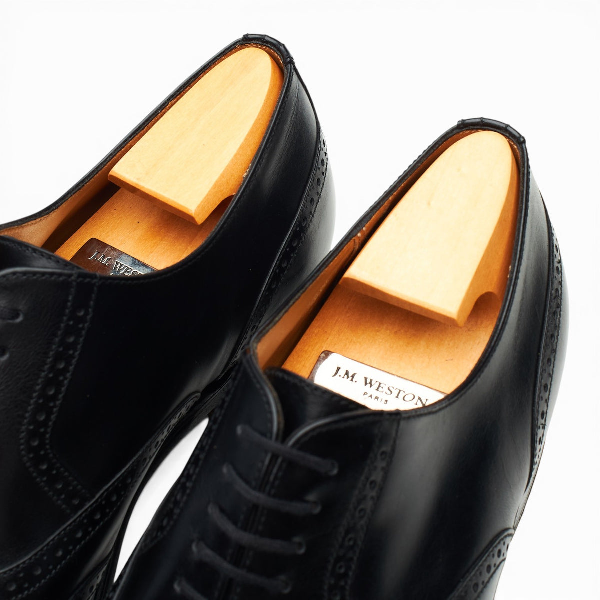 '528' Black Leather Oxford Brogues 8 E UK 8.5