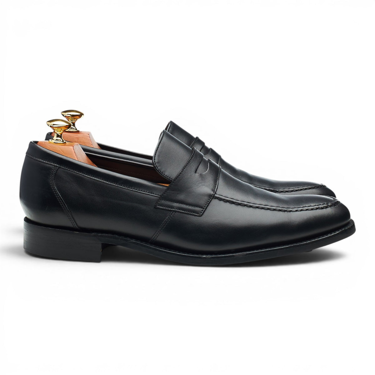 'Warner' Black Leather Loafers UK 9 F