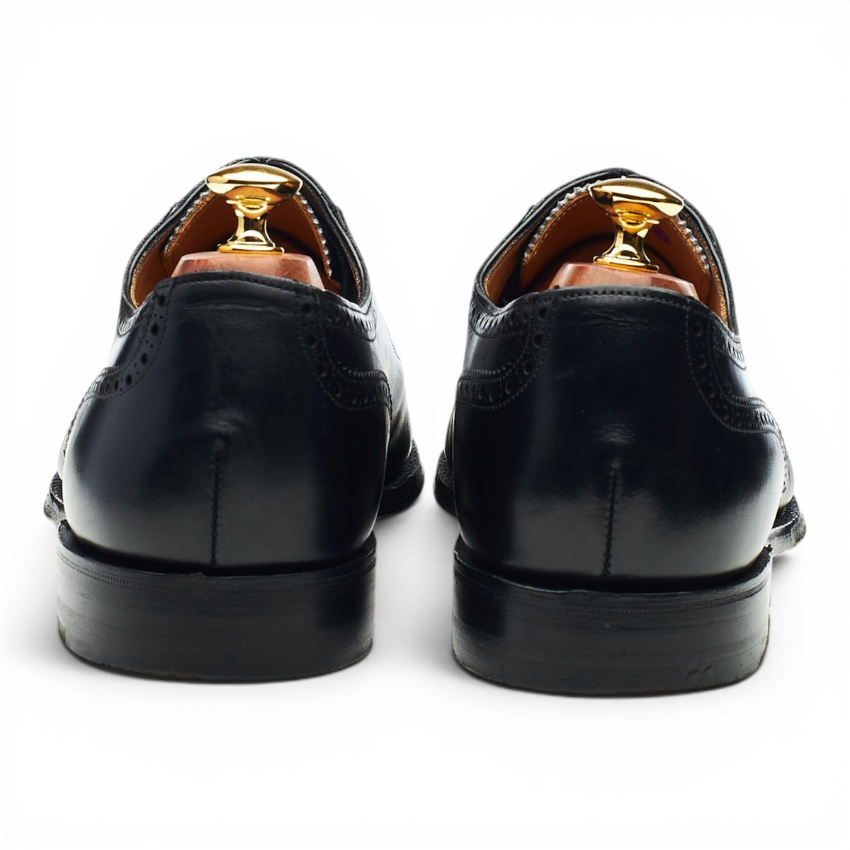 'Fenchurch' Black Leather Oxford Semi Brogues UK 10 F