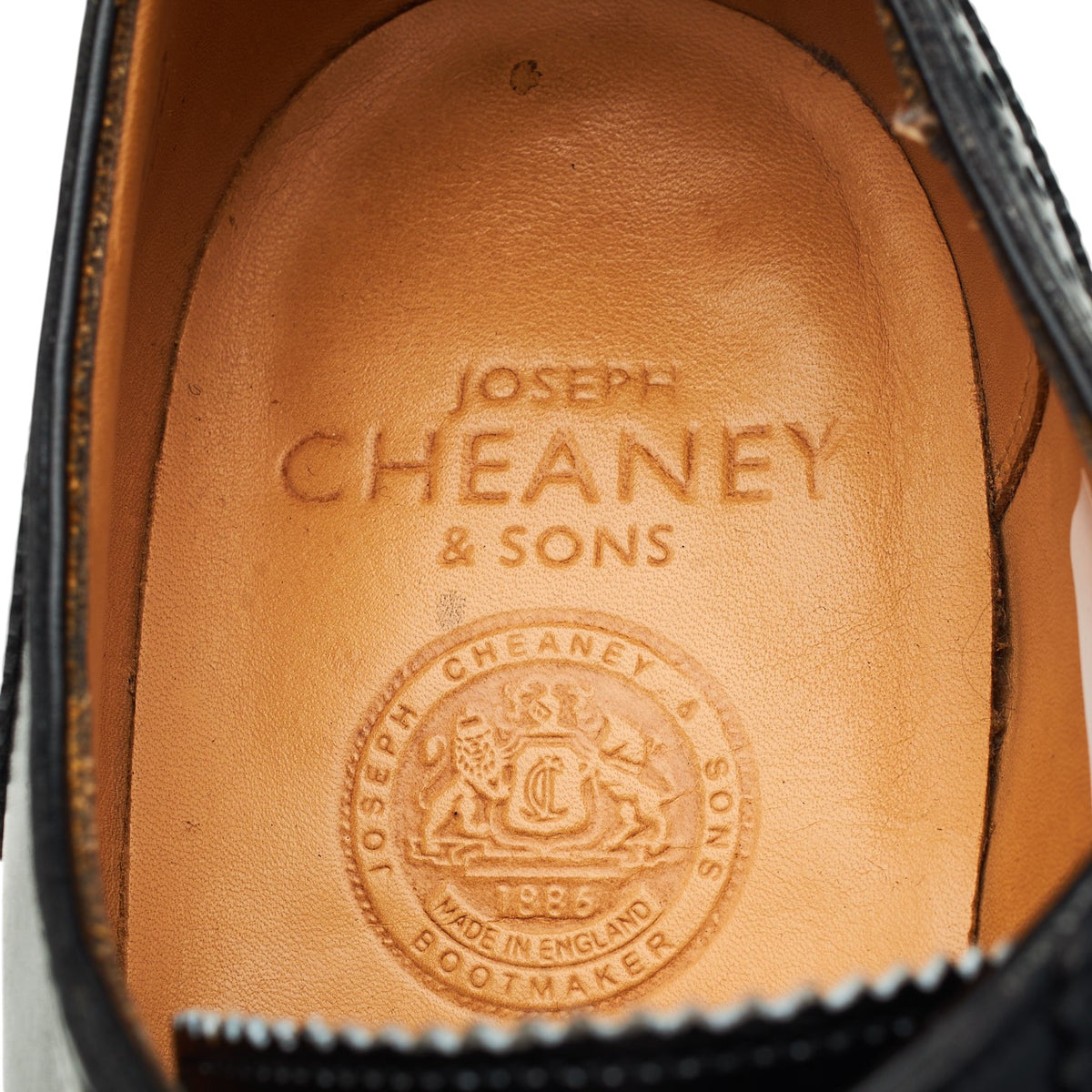 'Fenchurch' Black Leather Oxford Semi Brogues UK 10 F