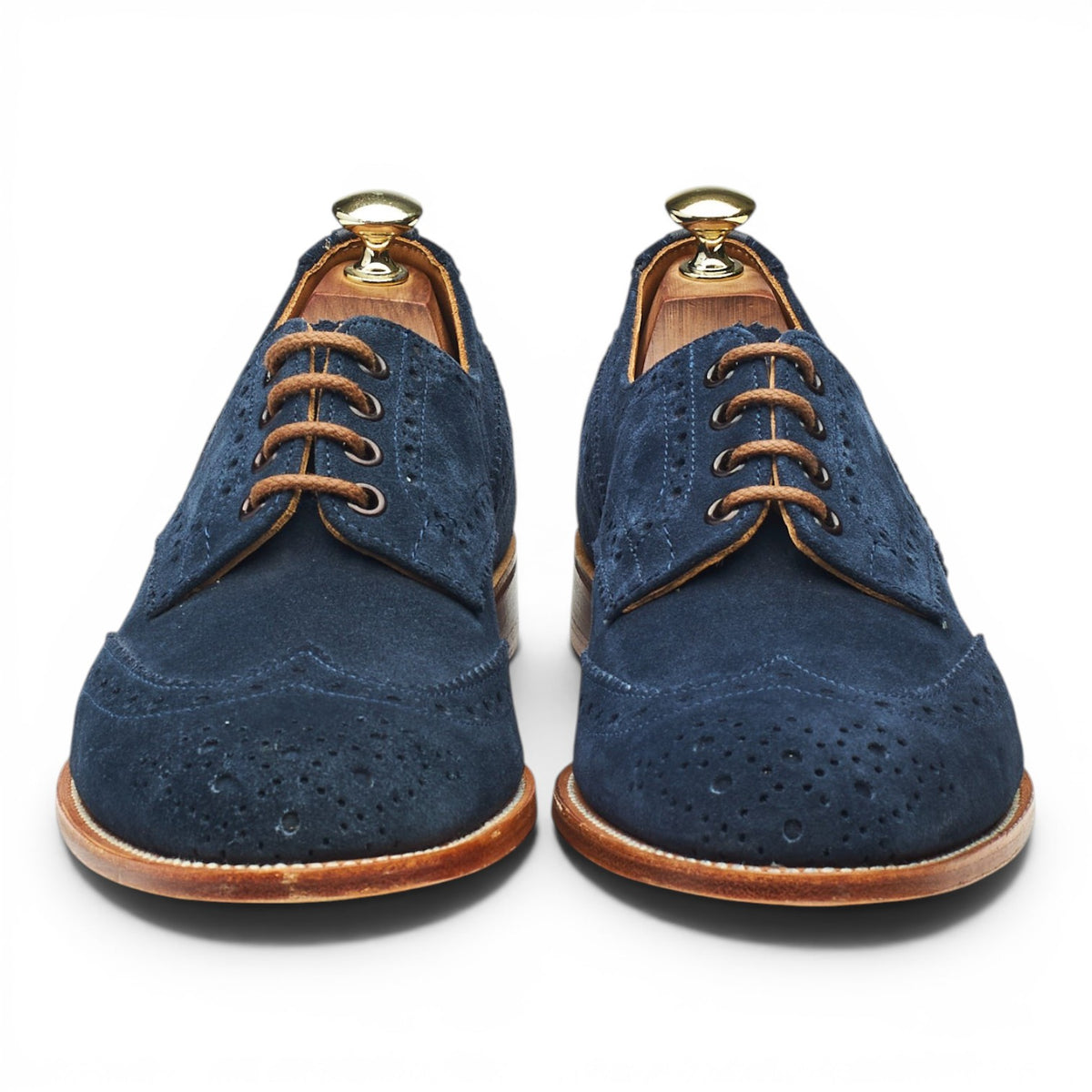 'Bourton' Blue Suede Derby Brogues UK 7.5