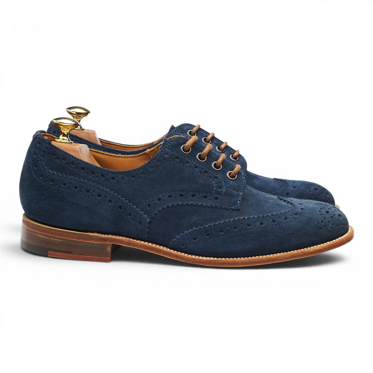 'Bourton' Blue Suede Derby Brogues UK 7.5