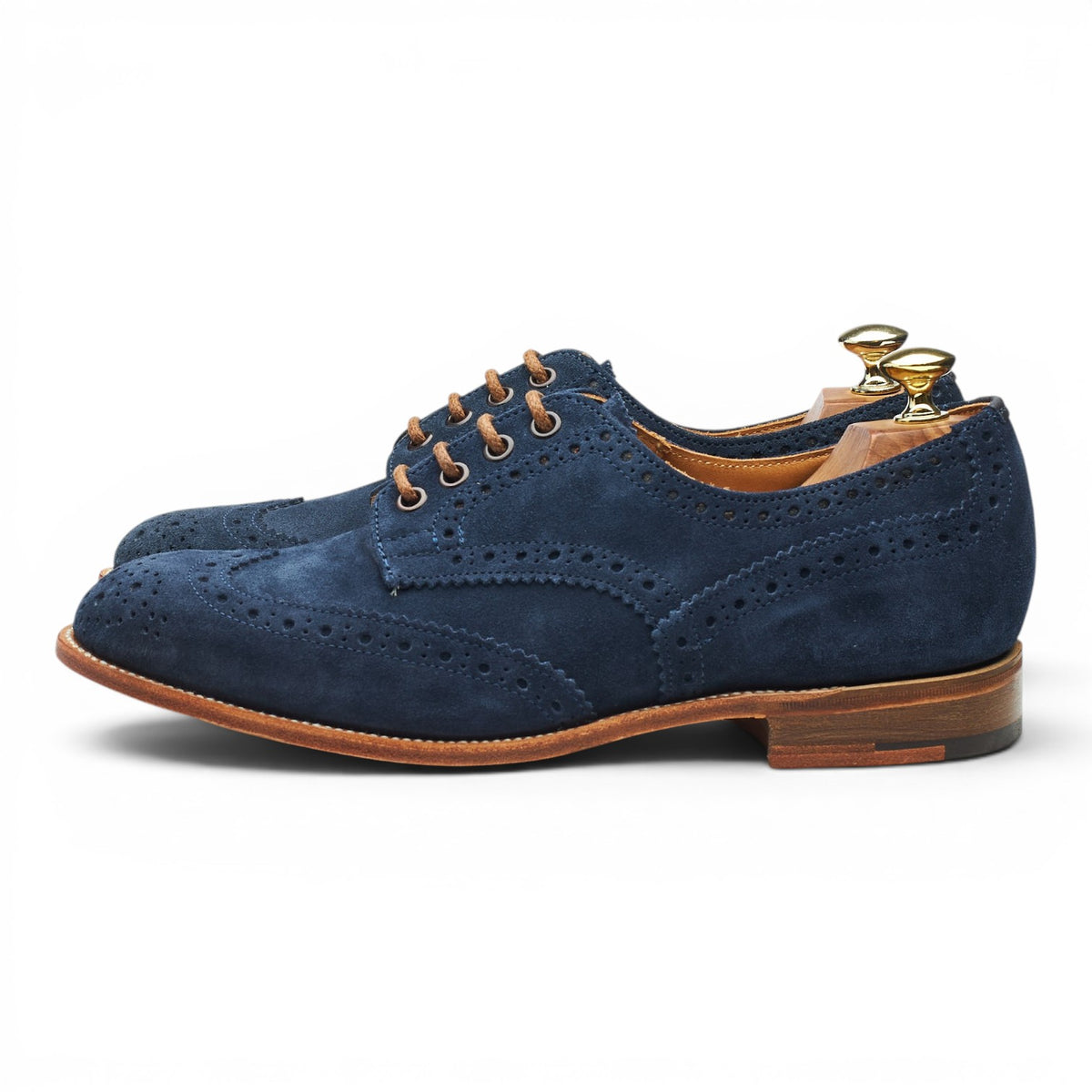 'Bourton' Blue Suede Derby Brogues UK 7.5