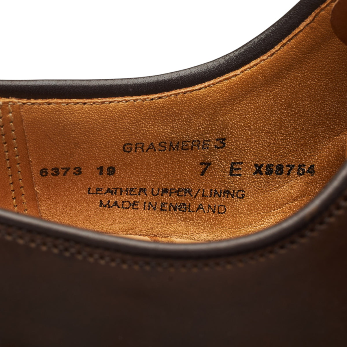 'Grasmere 3' Dark Brown Cordovan Leather Derby UK 7 E