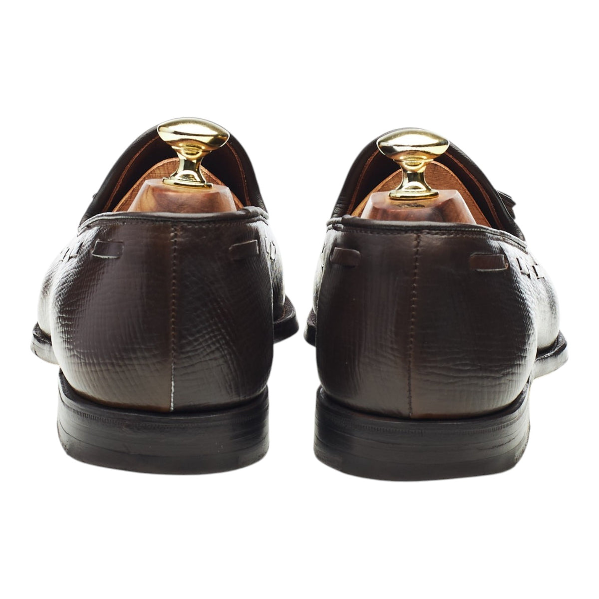 'Cavendish 3' Dark Brown Grain Cordovan Leather Tassel Loafers UK 7.5 E