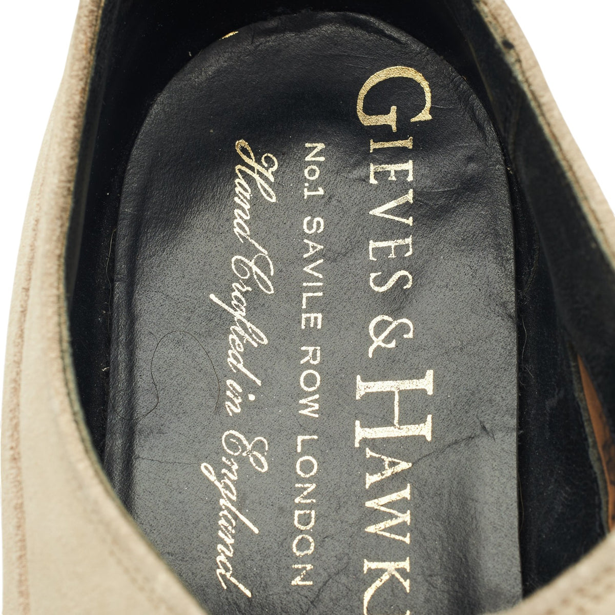 Gieves & Hawkes Stone Suede Oxford UK 9 EE