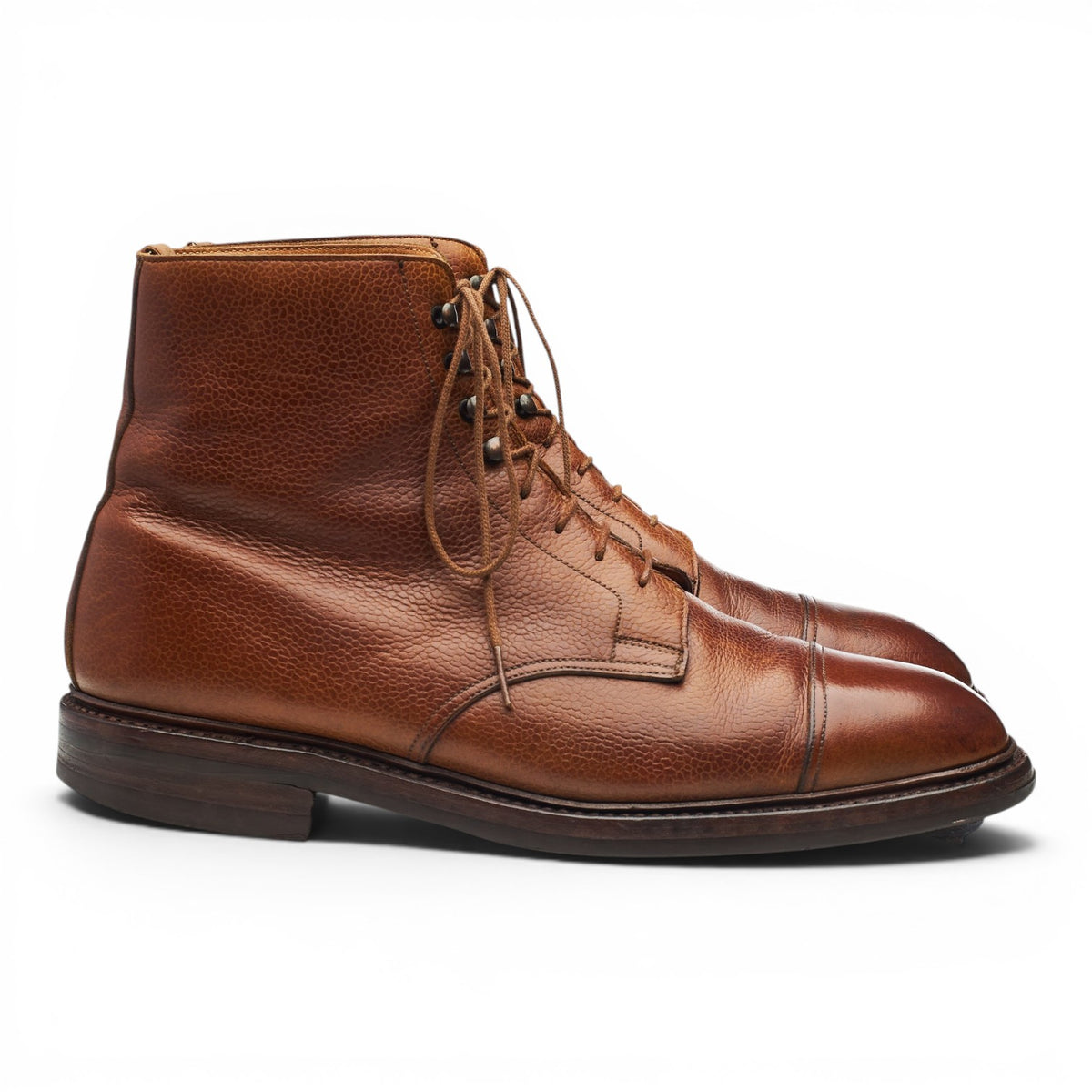 'Coniston' Tan Brown Grain Leather Boots UK 9.5 E