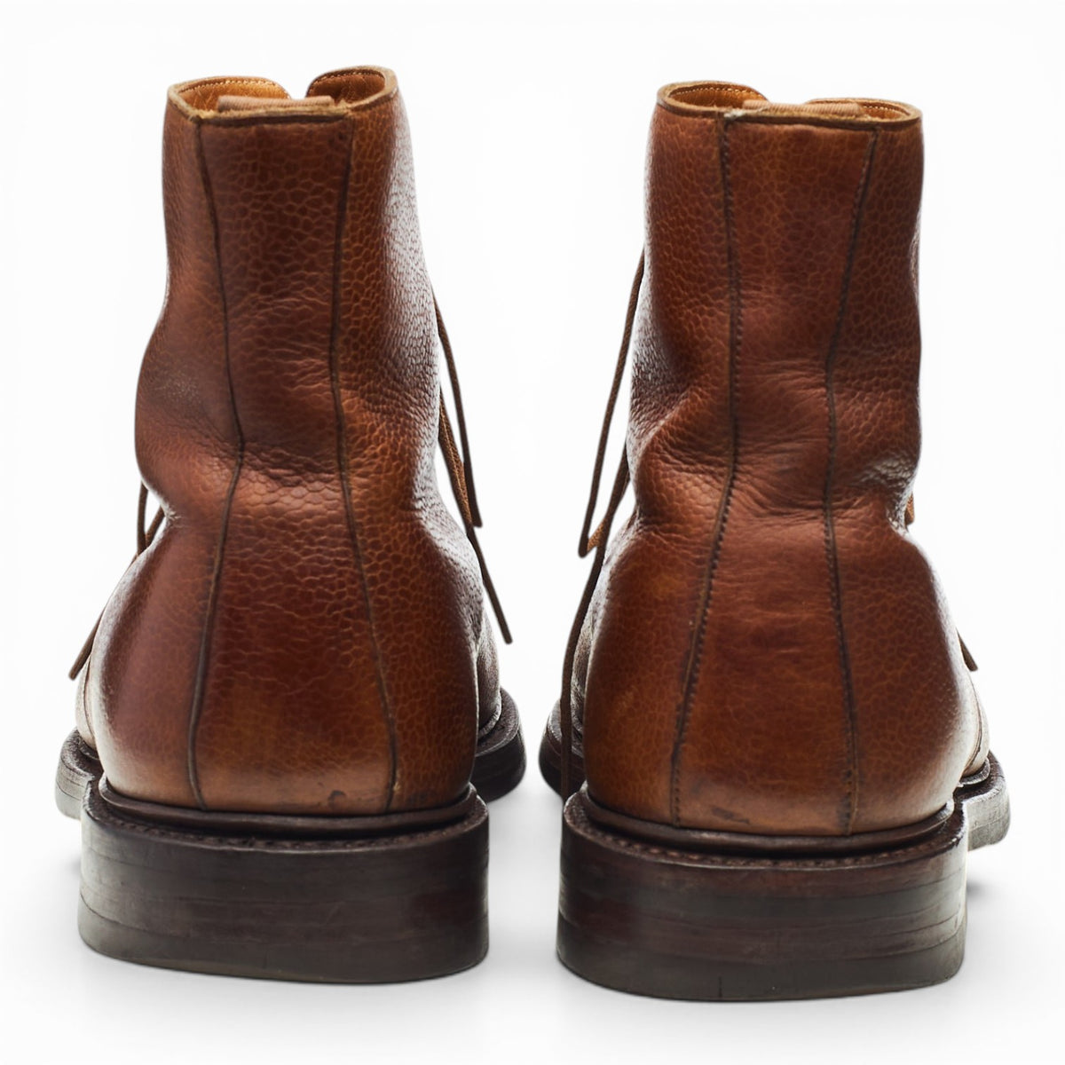 'Coniston' Tan Brown Grain Leather Boots UK 9.5 E