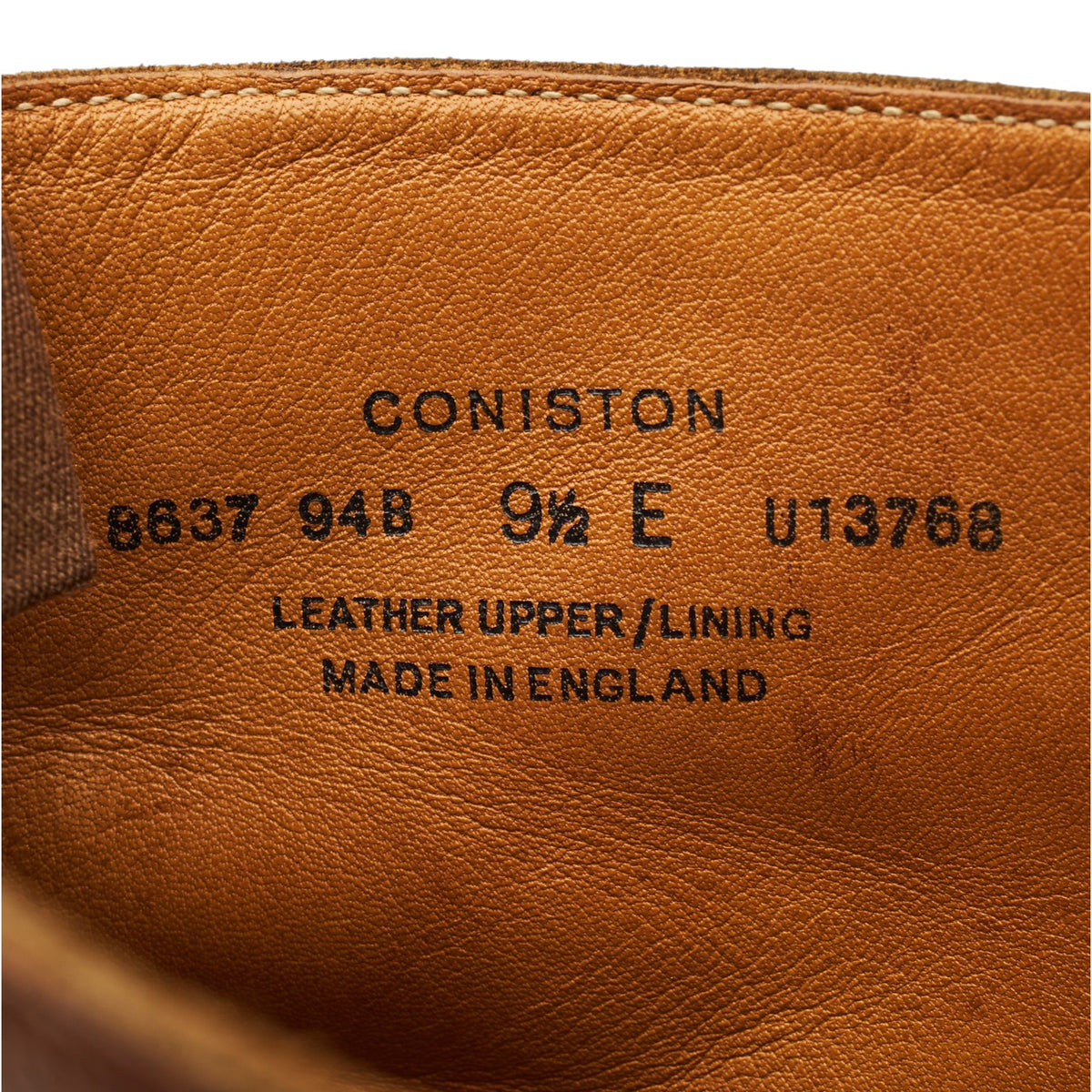 'Coniston' Tan Brown Grain Leather Boots UK 9.5 E