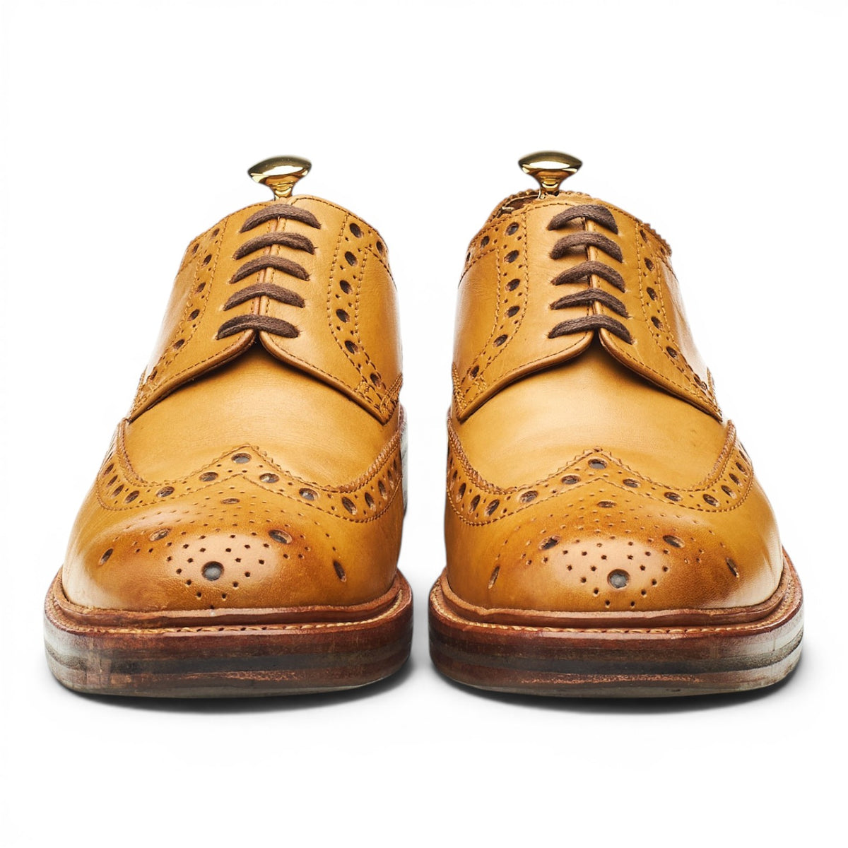 'Archie' Tan Brown Leather Derby Brogues UK 9 G