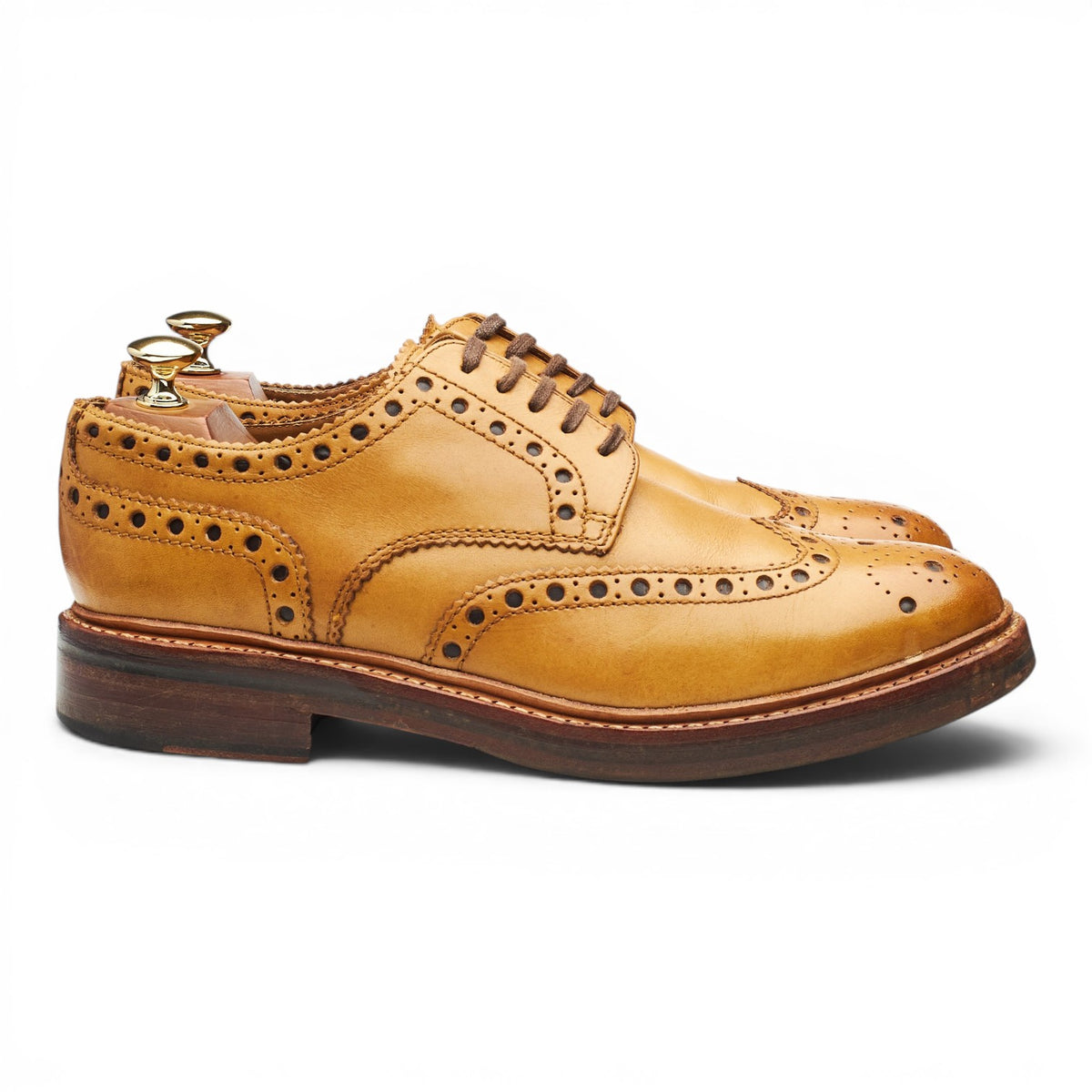 'Archie' Tan Brown Leather Derby Brogues UK 9 G
