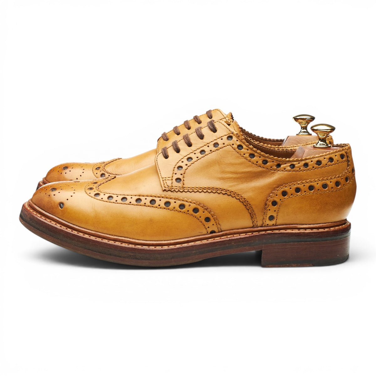 'Archie' Tan Brown Leather Derby Brogues UK 9 G