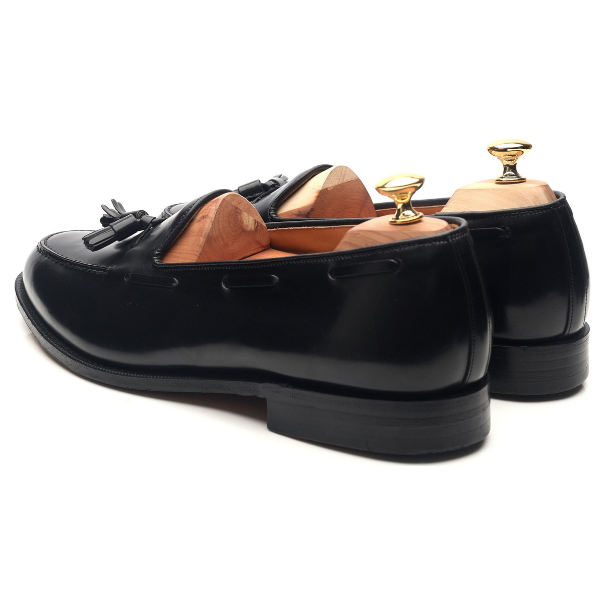 &#39;Keats II&#39; Black Leather Tassel Loafers UK 11.5 G