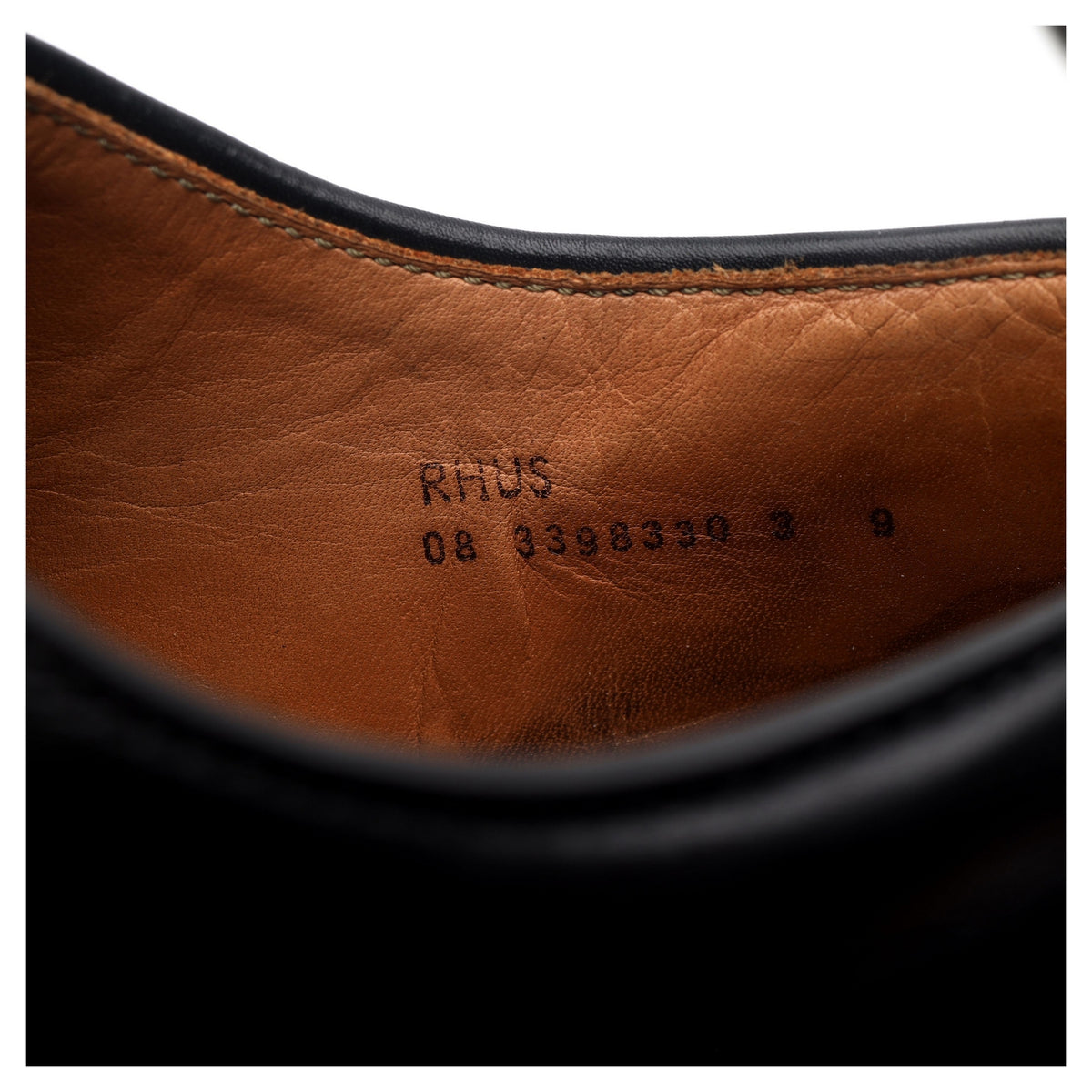 &#39;Rhus&#39; Black Leather Split Toe Derby UK 9