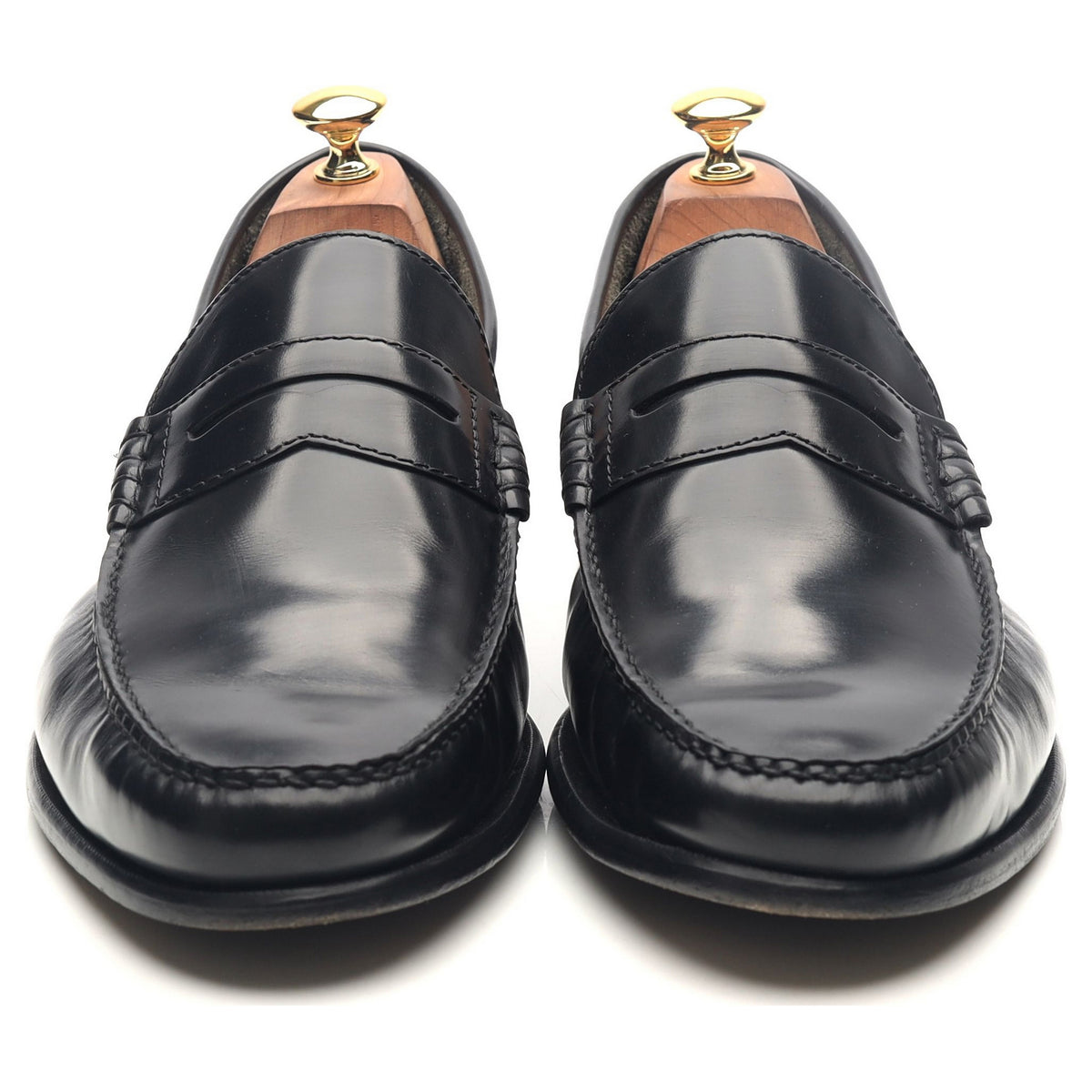 &#39;Newington&#39; Black Leather Loafers UK 10.5 F