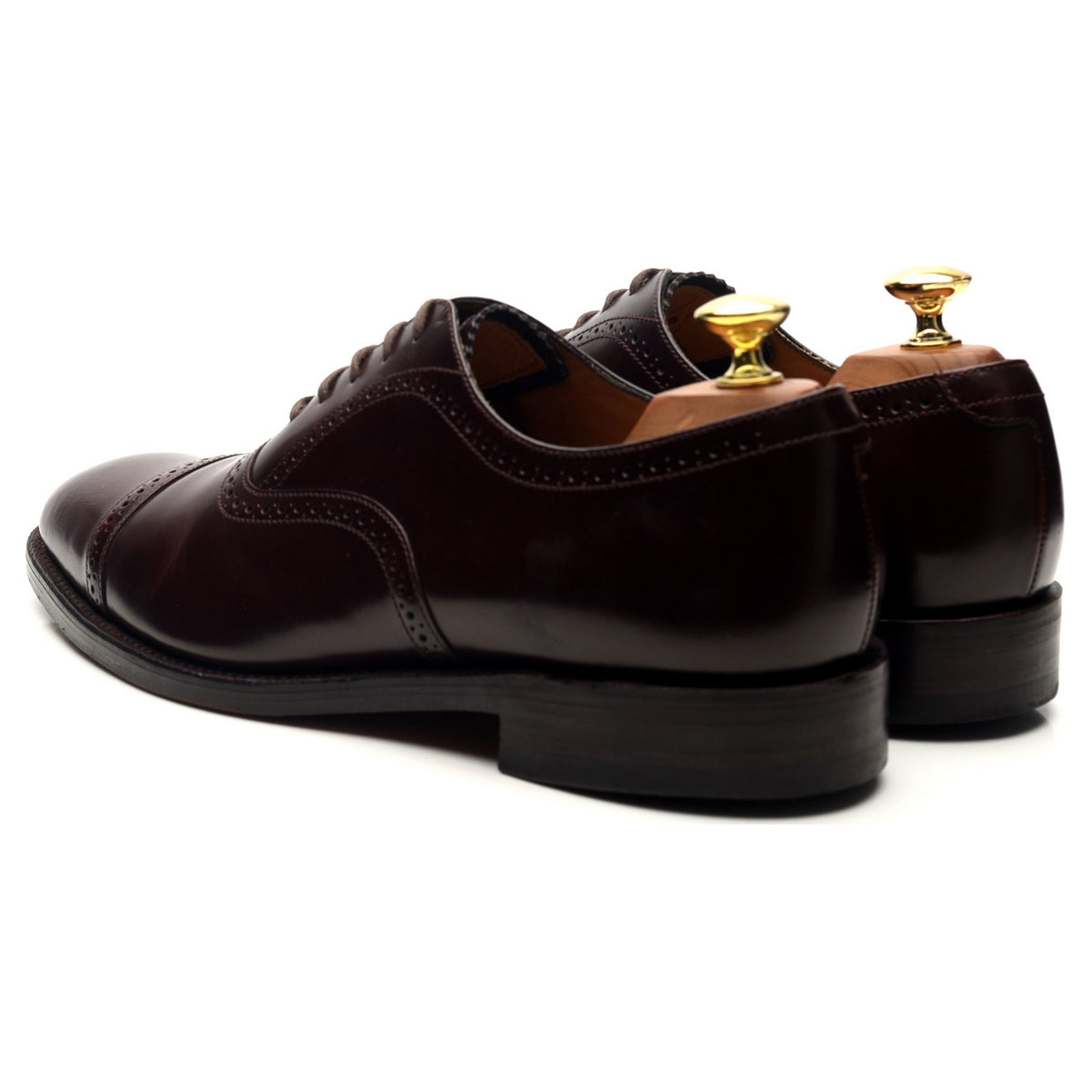 &#39;206&#39; Burgundy Leather Oxford Semi Brogues UK 8