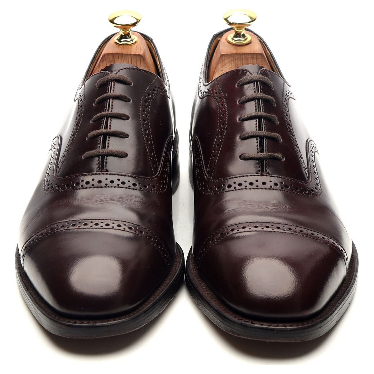 &#39;206&#39; Burgundy Leather Oxford Semi Brogues UK 8