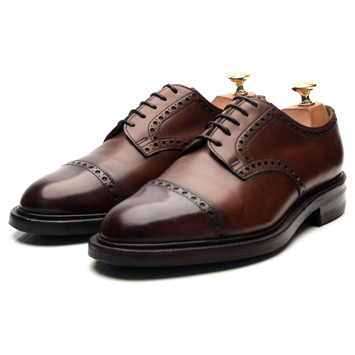 &#39;Cardiff&#39; Brown Leather Derby UK 6.5 F