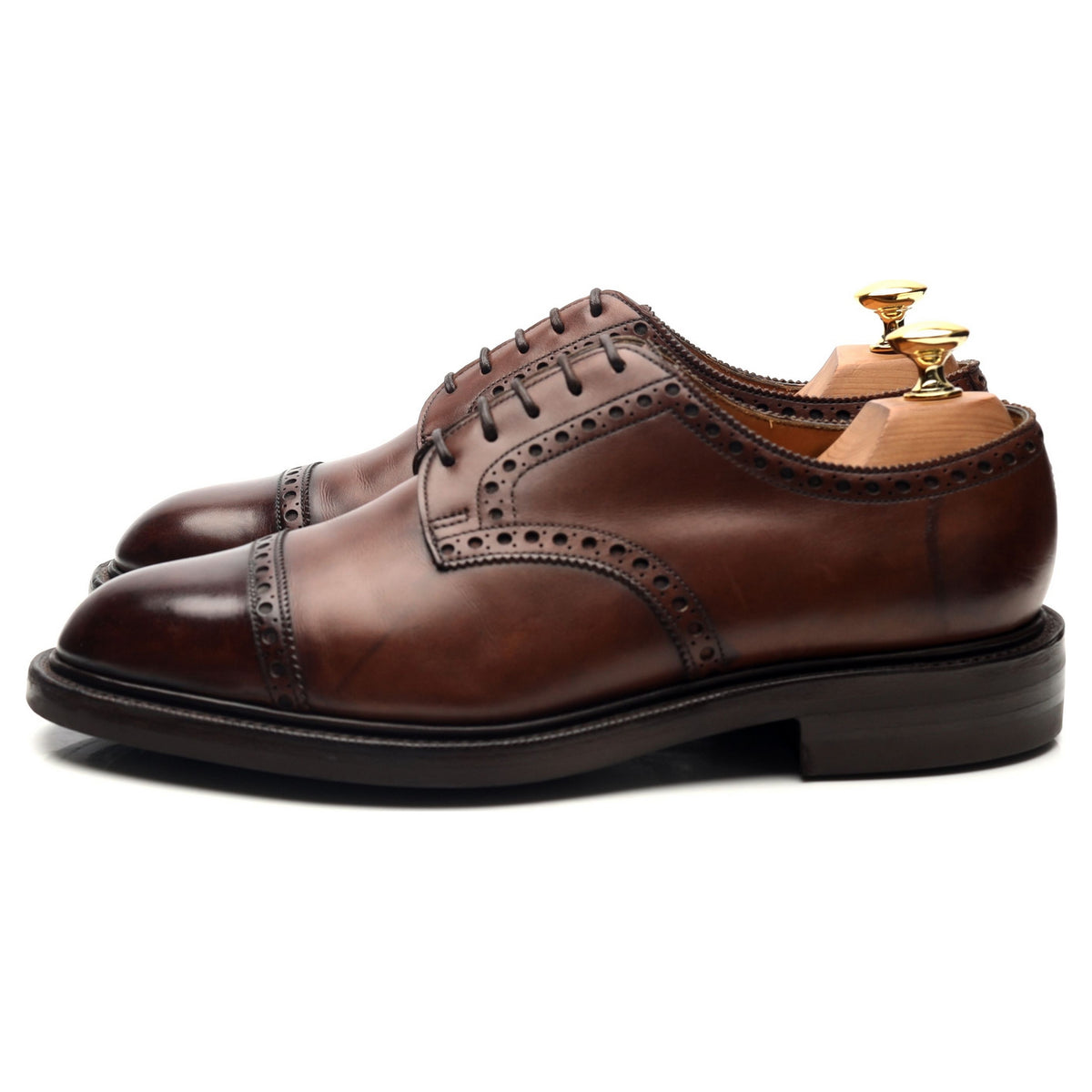 &#39;Cardiff&#39; Brown Leather Derby UK 6.5 F