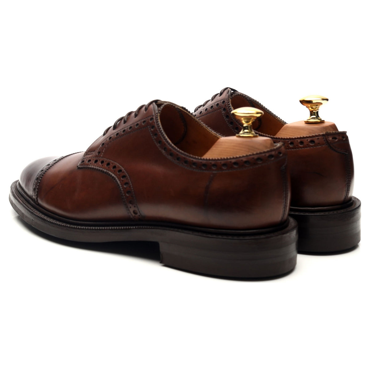 &#39;Cardiff&#39; Brown Leather Derby UK 6.5 F