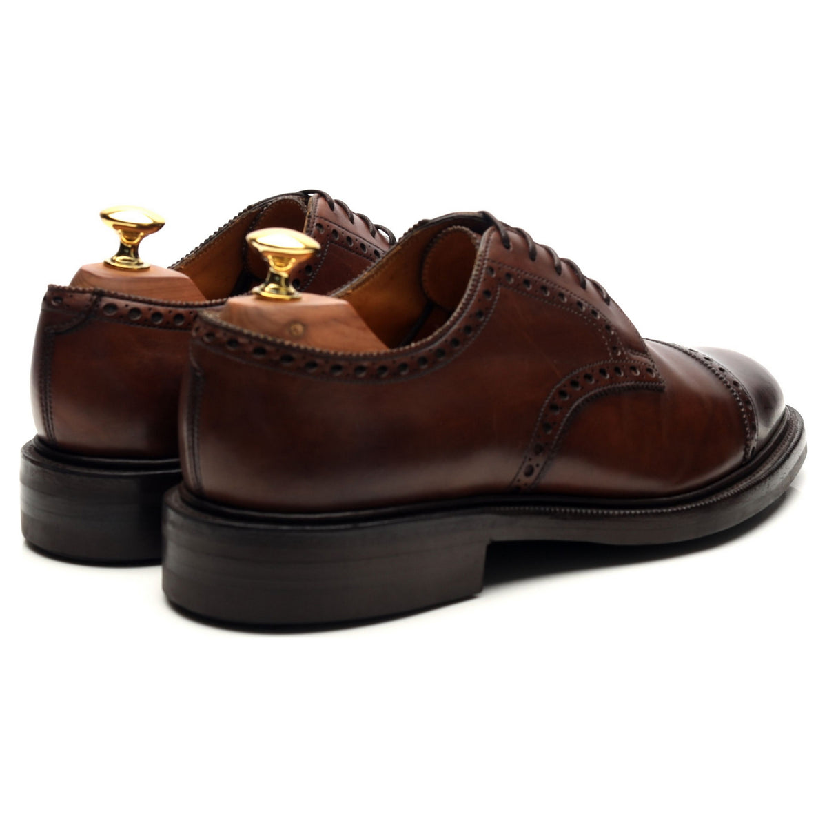 &#39;Cardiff&#39; Brown Leather Derby UK 6.5 F