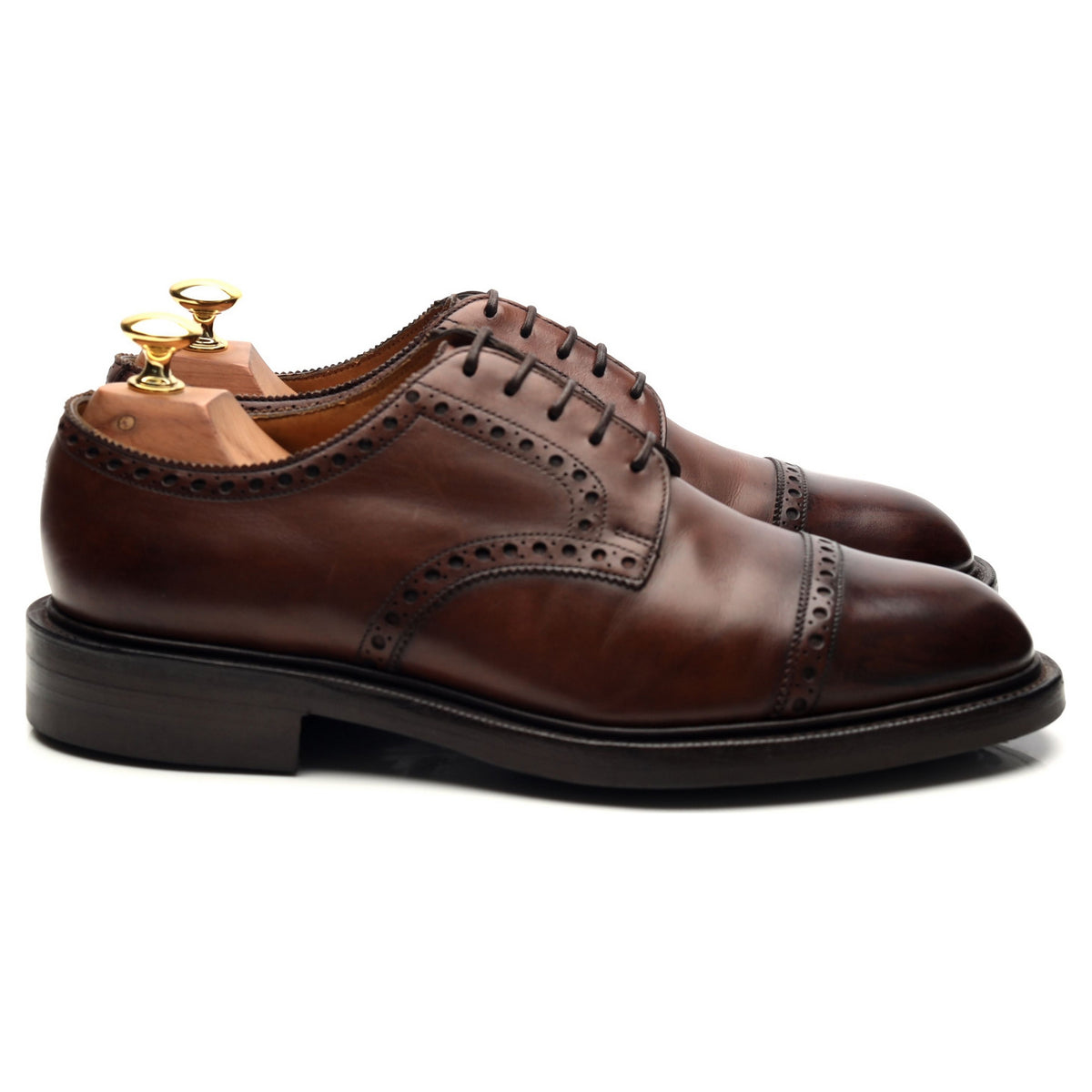 &#39;Cardiff&#39; Brown Leather Derby UK 6.5 F