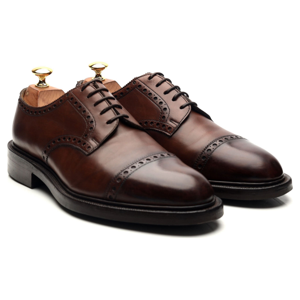 &#39;Cardiff&#39; Brown Leather Derby UK 6.5 F