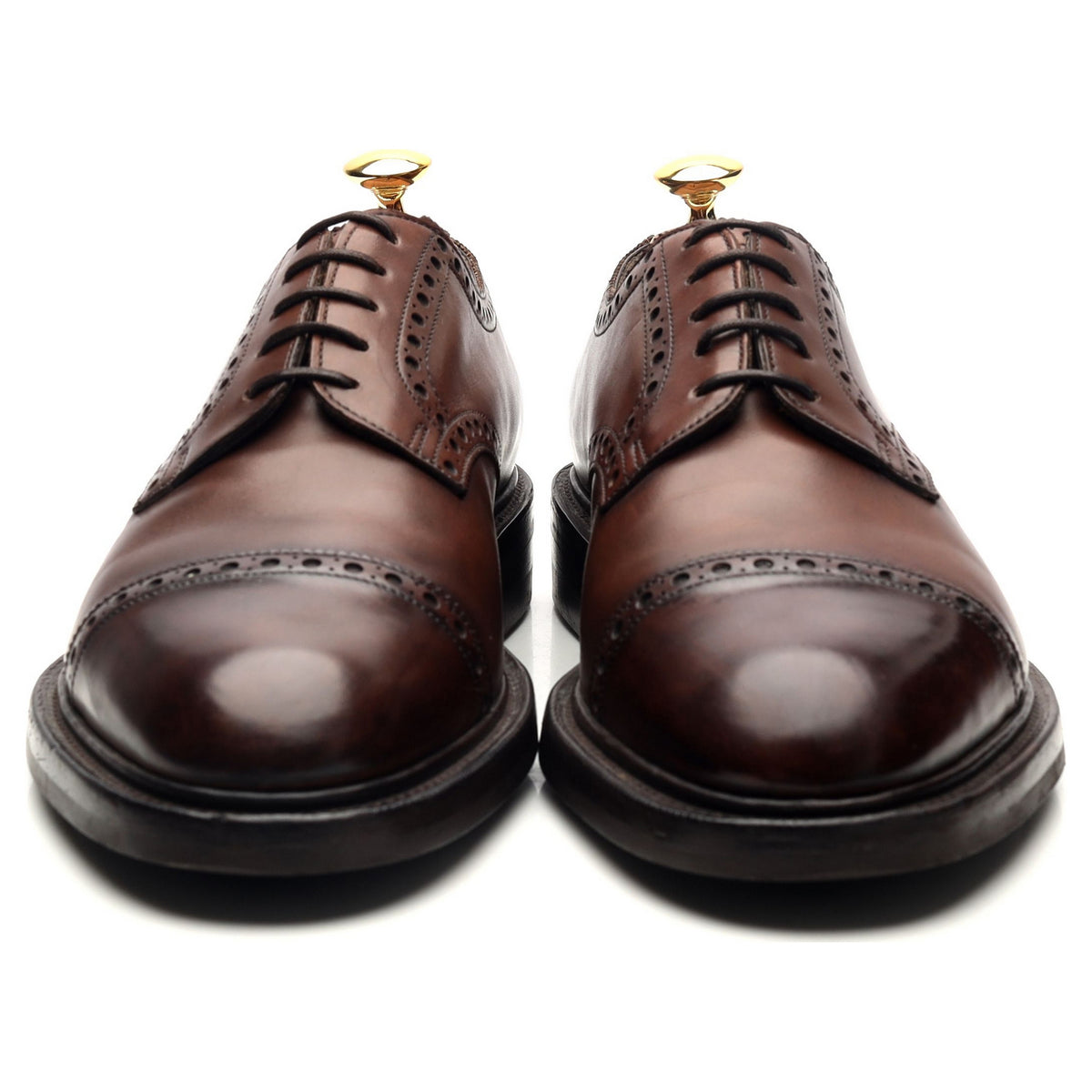 &#39;Cardiff&#39; Brown Leather Derby UK 6.5 F