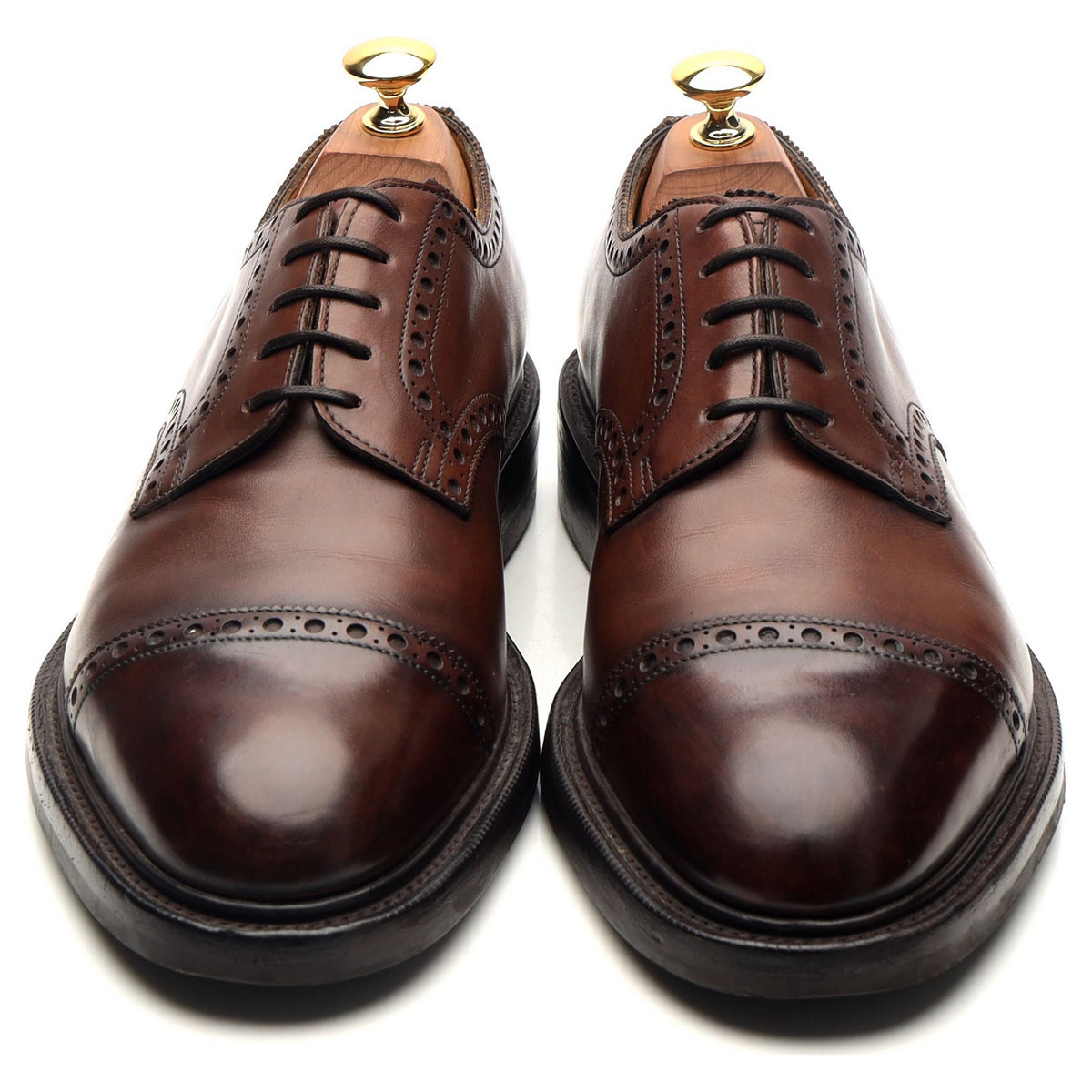 &#39;Cardiff&#39; Brown Leather Derby UK 6.5 F