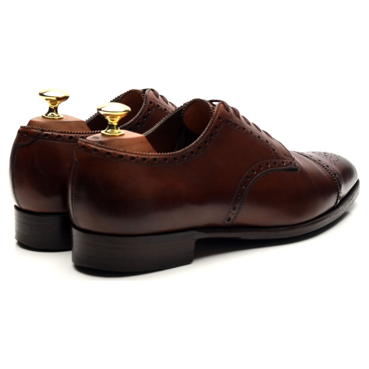 Foster &amp; Son Brown Leather Derby Brogues UK 7.5 E