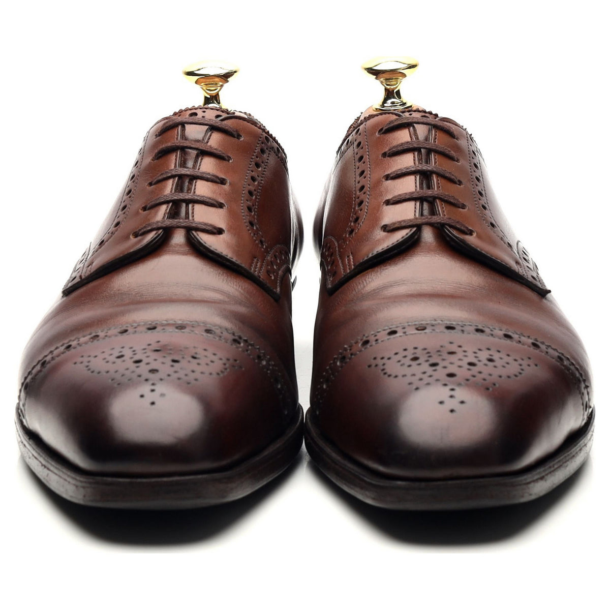 Foster &amp; Son Brown Leather Derby Brogues UK 7.5 E