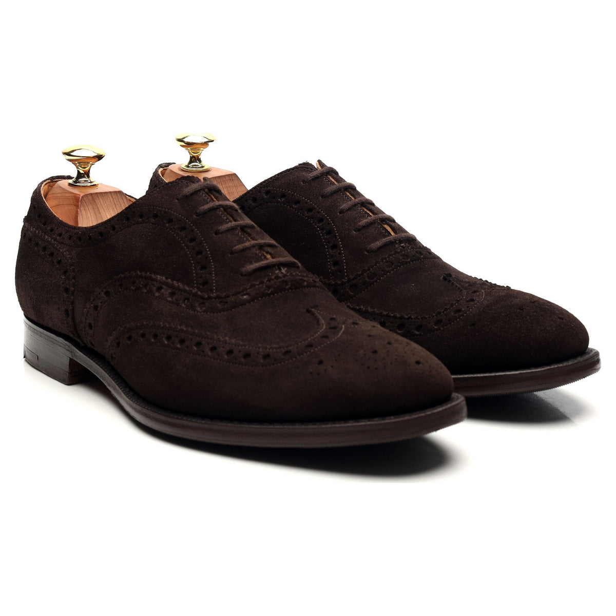 &#39;Brisbane&#39; Dark Brown Suede Oxford Brogues UK 8.5 F