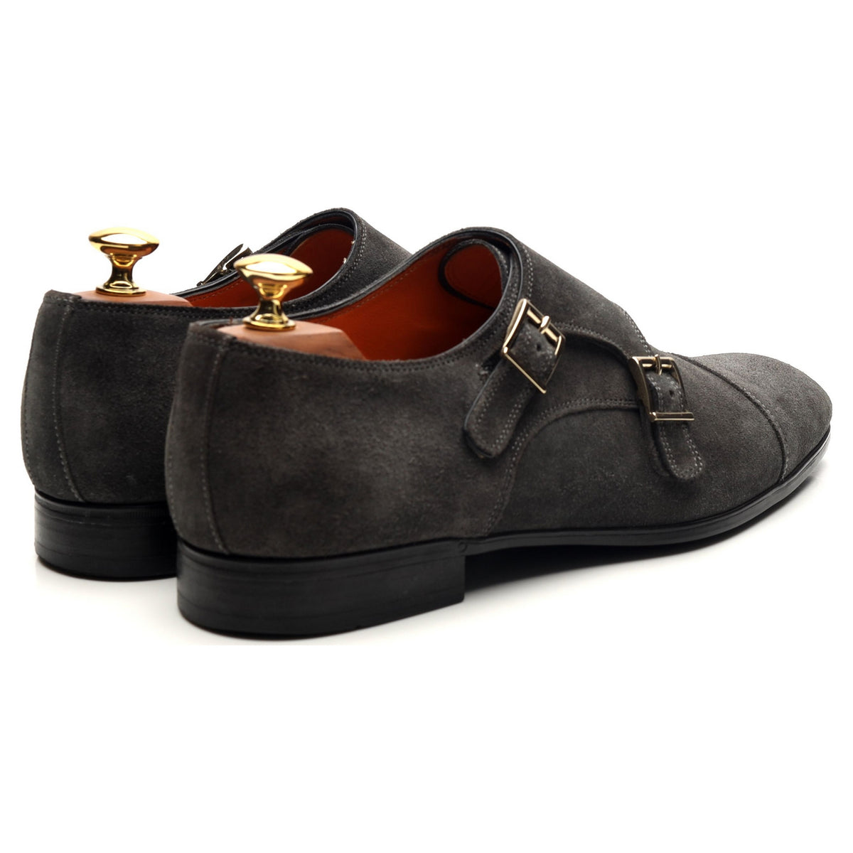 Grey Suede Double Monk Strap UK 6.5 F