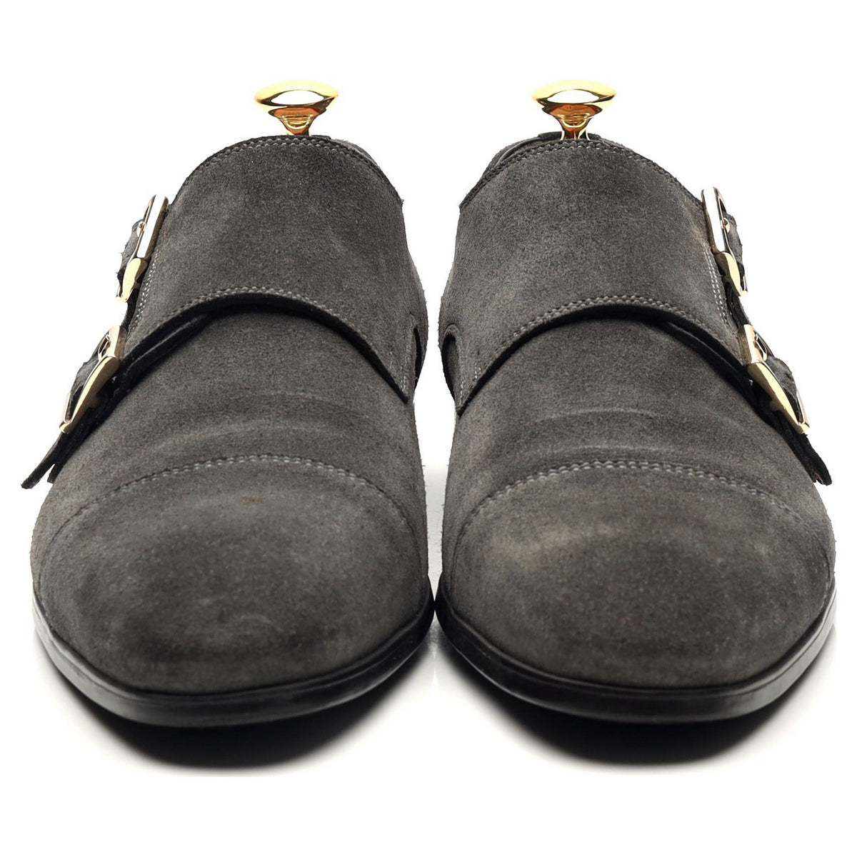 Grey Suede Double Monk Strap UK 6.5 F