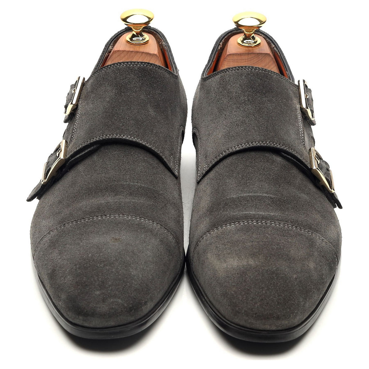 Grey Suede Double Monk Strap UK 6.5 F