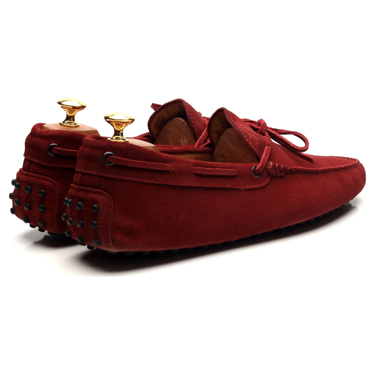 Red Suede Driving Loafers UK 10