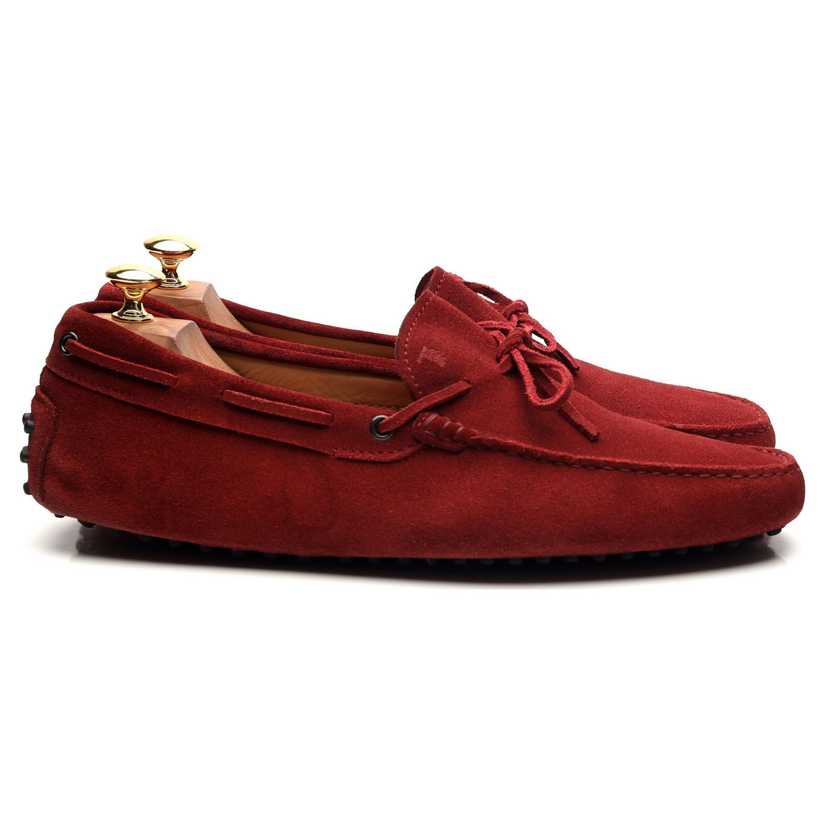 Red Suede Driving Loafers UK 10