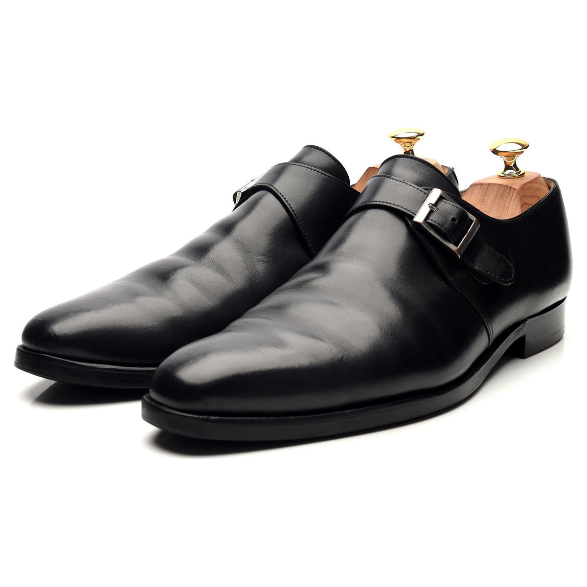 &#39;Monkton&#39; Black Leather Monk Strap UK 9.5 E